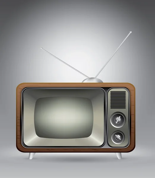 Vieille télévision vintage sur gris vectoriel modèle d'illustration pour la publicité — Image vectorielle