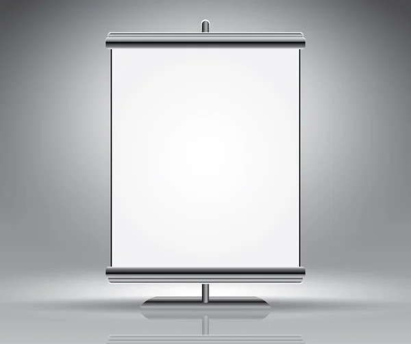 Leerer Präsentationsbildschirm auf grauer Vektorillustrationsvorlage für Werbung — Stockvektor