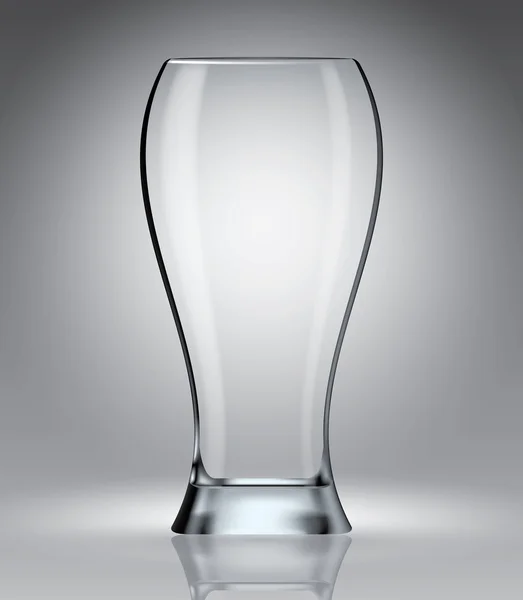 Bicchiere di birra vuoto sul modello di illustrazione vettoriale grigio per la pubblicità — Vettoriale Stock