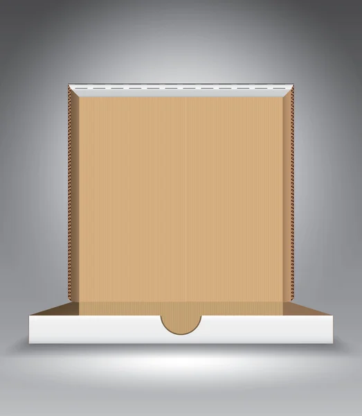 Plantilla de ilustración de vector de caja de pizza abierta vacía para publicidad — Vector de stock