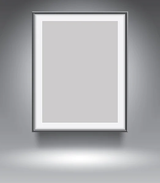 Empty frame on grey vector illustration template for advertising — Stock Vector