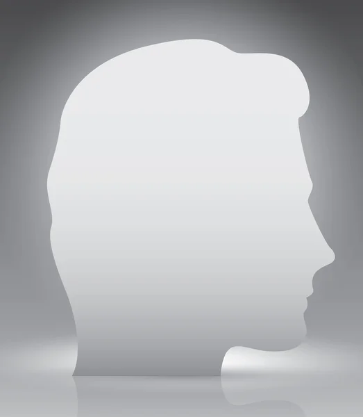 Silueta hombre cabeza en perfil vector ilustración plantilla para publicidad — Vector de stock