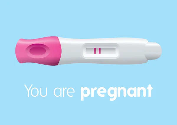 Θετικό τεστ εγκυμοσύνης απομονωμένη επίπεδη σχεδίαση εικονογράφηση διάνυσμα — Διανυσματικό Αρχείο