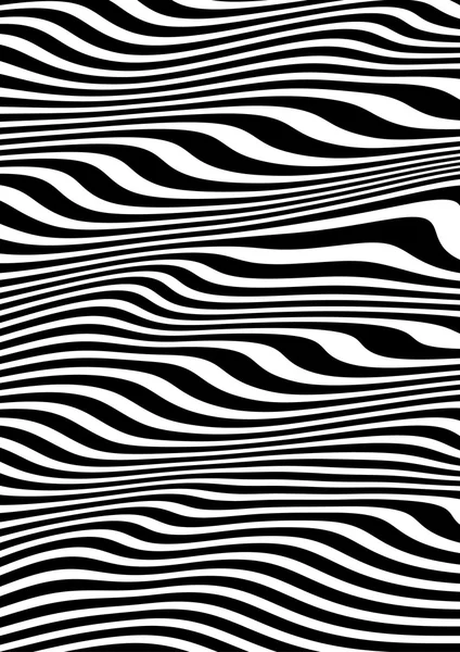Op arte abstrato padrão geométrico ilustração vetorial preto e branco — Vetor de Stock