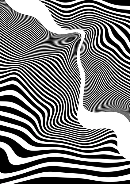 Op Art abstrakte geometrische Muster Schwarz-Weiß-Vektorillustration — Stockvektor