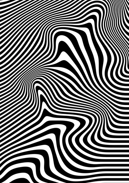 Op Art abstrakte geometrische Muster Schwarz-Weiß-Vektorillustration — Stockvektor