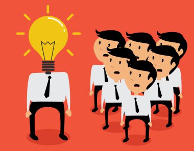 iş adamı fikri ampul Concept, düz tasarlamak vektör