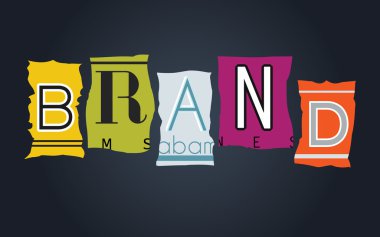 kırık araba plakaları üzerinde kelime markası, vektör