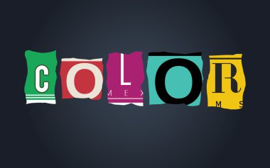 Word kırık araba plakaları üzerinde renk, vektör