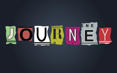 Word kırık araba plakaları üzerinde yolculuk, vektör