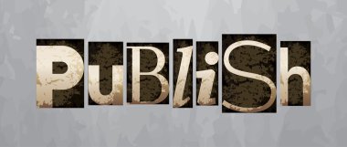 Vector publicar conceito, tipo de tipografia vintage