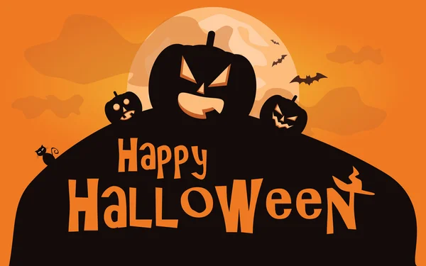 Halloween achtergrond. vectorillustratie met pumpkins — Stockvector
