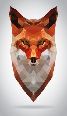 Fox head vector isolated geometric modern illustration clipart