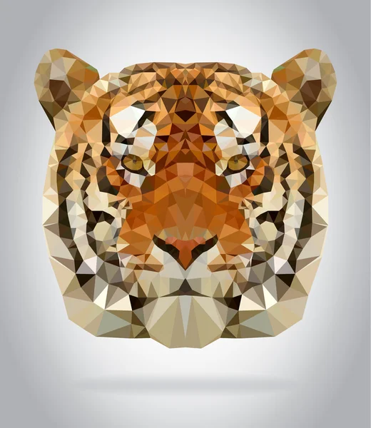 Illustration géométrique isolée du vecteur tête de tigre — Image vectorielle