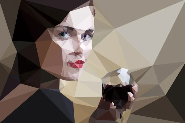 Portrait de femme vecteur géométrique moderne illustration — Image vectorielle
