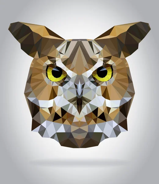 Owl head vector isolated geometric illustration — Stock Vector