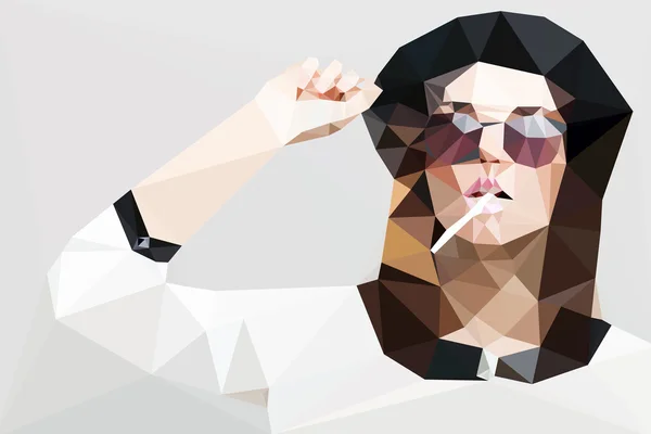 Mode vrouw portret vector geometrische moderne illustratie — Stockvector