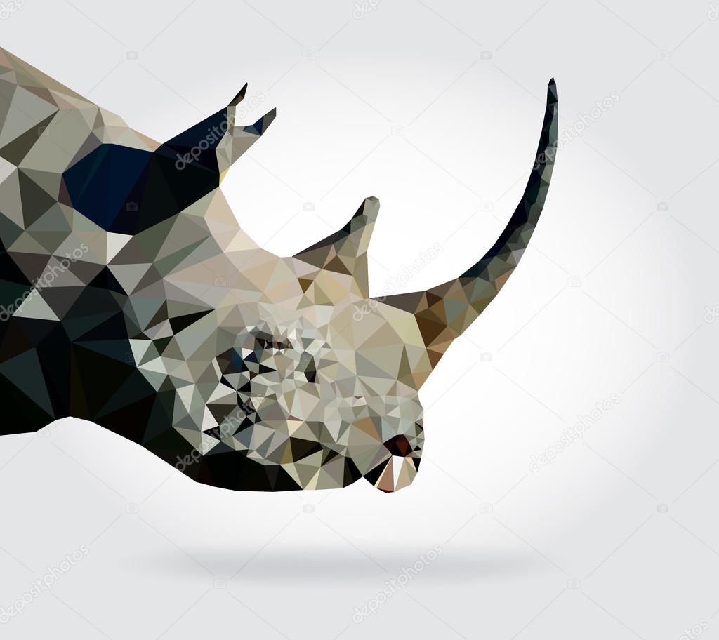 Rhino head vector geometric modern illustration