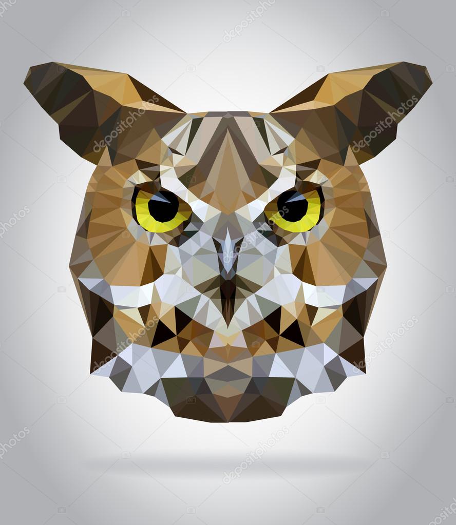 Geometric Owl Head