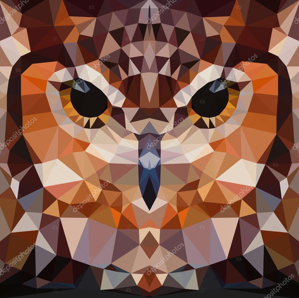 Owl head vector background geometric illustration Stock Vector Image by