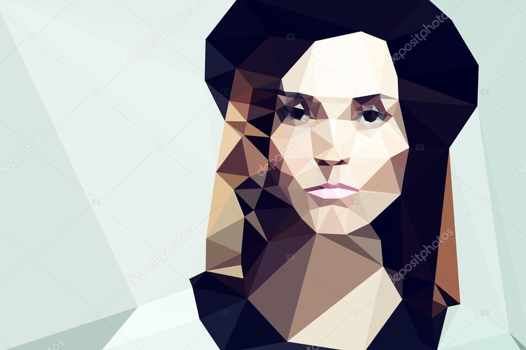 Fashion woman portrait vector geometric modern illustration