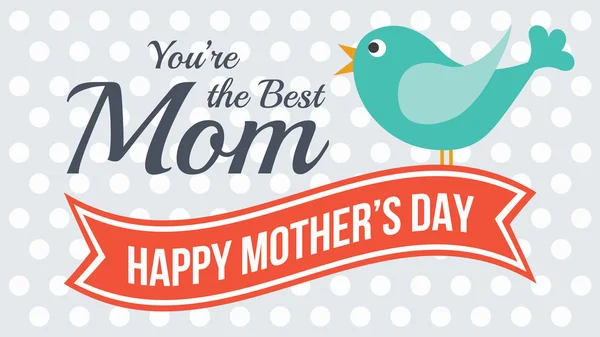 Love card for Mother 's Day, Vector cute style design — стоковый вектор