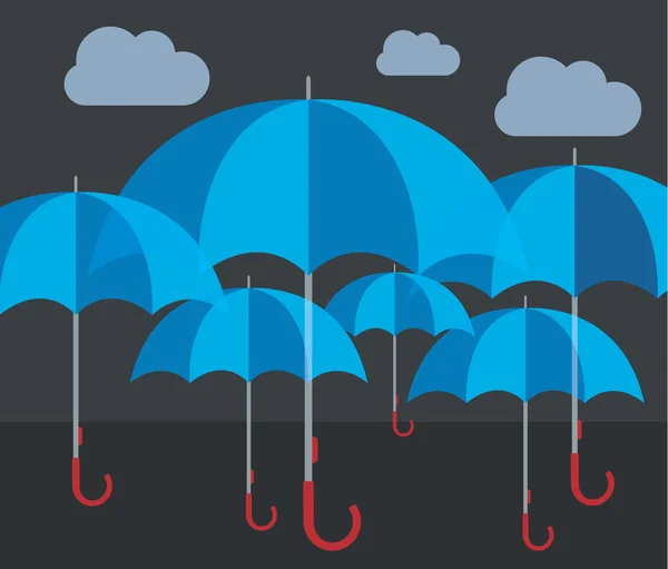 Vector paraplu's illustratie abstracte weer concept — Stockvector