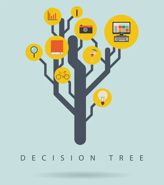 Diagrama infográfico de árbol de decisión, ilustración vectorial — Archivo Imágenes Vectoriales