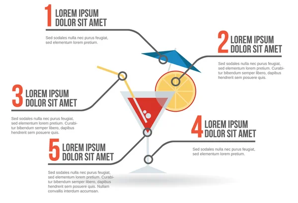 Alkohol pít infographic, vektorové ilustrace — Stockový vektor