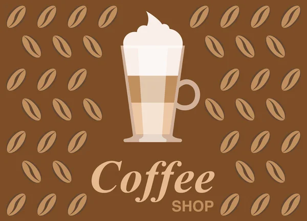 Coffee shop vector illustration, design elements — Stock Vector