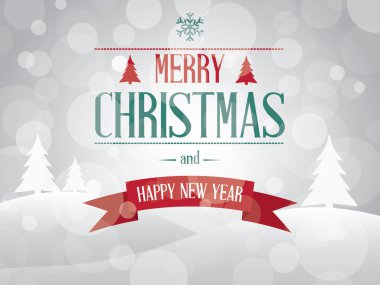 Neşeli Noel manzara kartı vektör