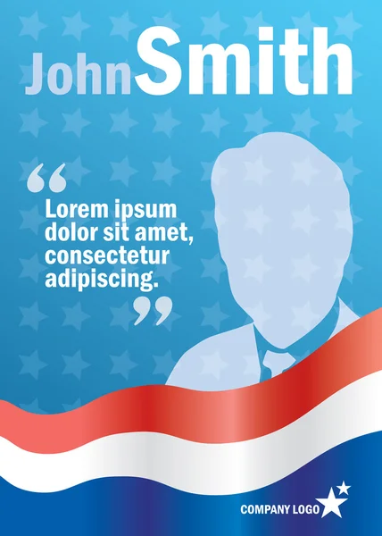 Verkiezingen poster sjabloon, vector reclamebord voor campagne — Stockvector