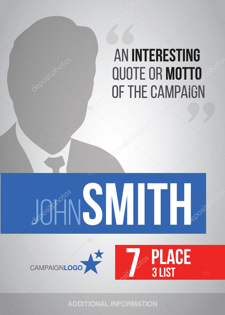 Elections poster template, vector billboard for campaign
