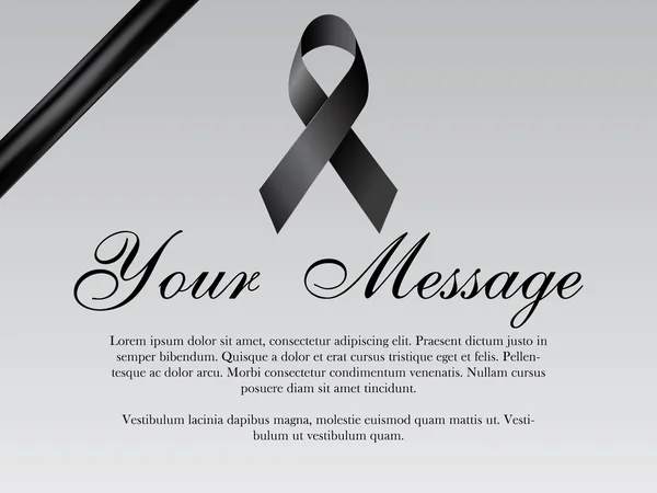 Vektör cenaze kart siyah kurdele ile