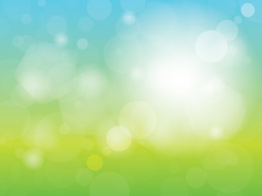 Vektör çizim yaz veya bahar yeşil arka plan bulanık