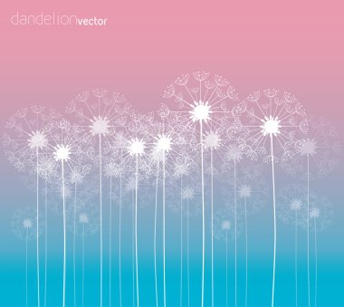 Dandelion vector background, colorful illustration clipart