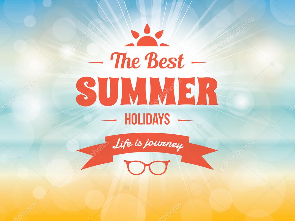 Summer typography vector design vintage vacation poster