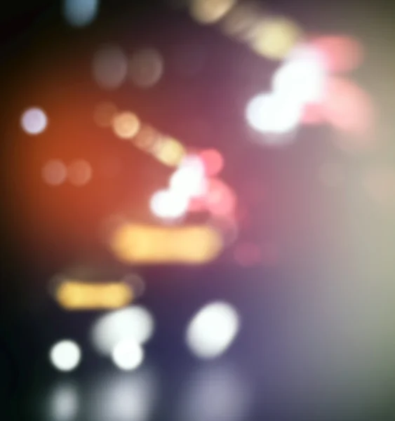 Wazig straatverlichting van auto's, stedelijke abstracte bokeh — Stockfoto