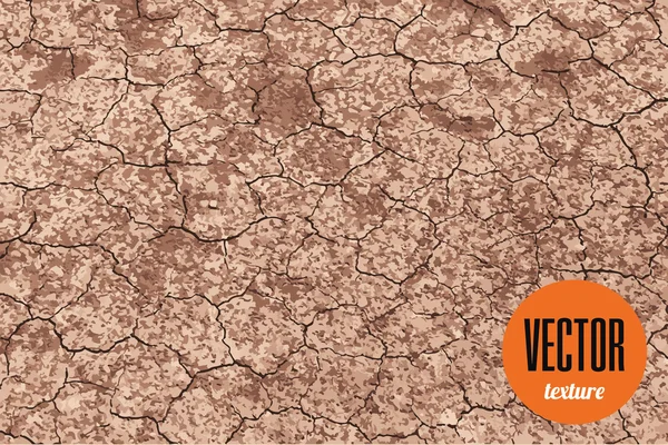 Vector seco tierra agrietada textura del suelo — Vector de stock
