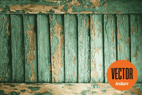 Texture vettoriale verde tavole di legno vernice peeling — Vettoriale Stock