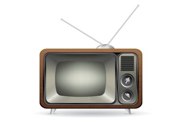 İzole eski retro Tv illüstrasyon vektör