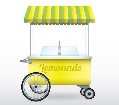 Limonata standı sepeti vektör illüstrasyon izole