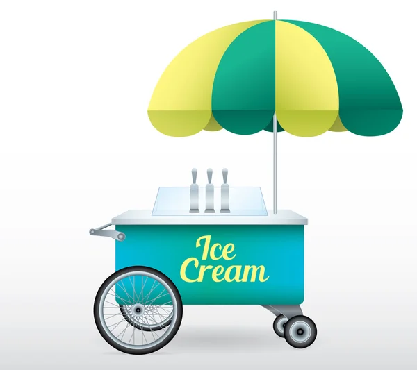 Ice Cream stand wózek wektor ilustracja na białym tle — Wektor stockowy