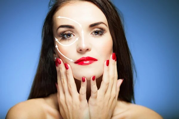 Beauty face concept, procedure anti invecchiamento — Foto Stock