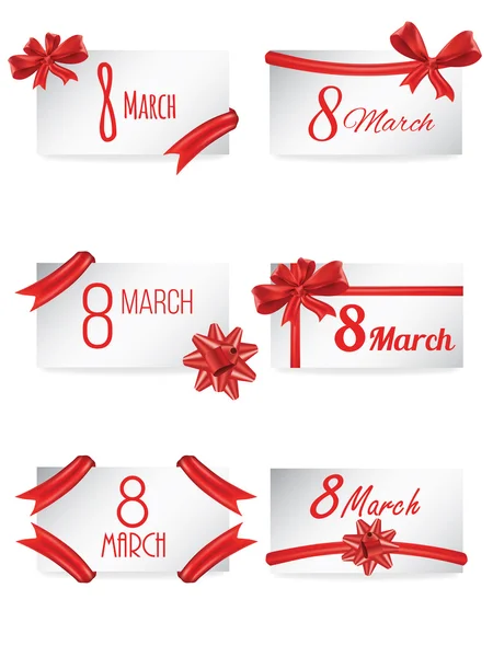8 Mart kadınlar günü, vektör set için hediye kartı — Stok Vektör