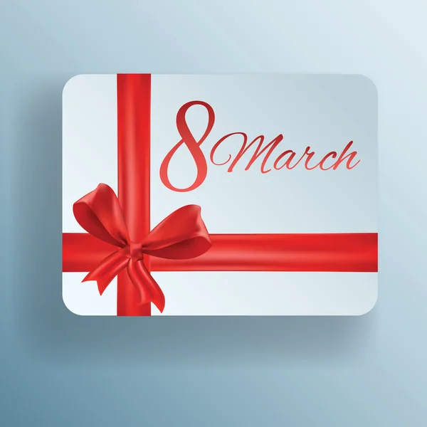 Tarjeta de regalo para el día de la mujer 8 de marzo, vector — Vector de stock