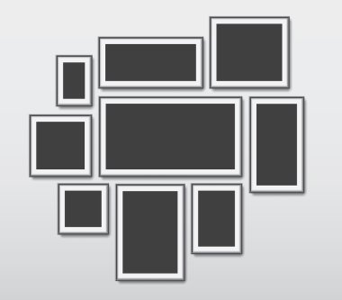 Gerçekçi resim çerçeveleri vektör çizim arka plan belirleme