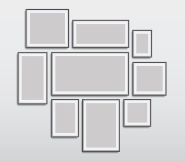 Gerçekçi resim çerçeveleri vektör çizim arka plan belirleme