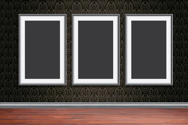 Realistic picture frames vector set illustration background — Stock Vector