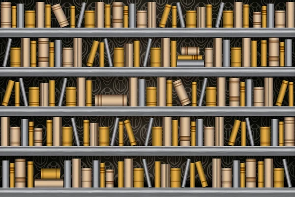 Biblioteket bokhylla, sömlösa vektor illustration — Stock vektor